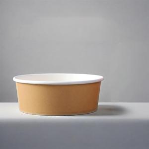 Precio al por mayor Cuenco de papel bicolor Ensalada Comida para llevar Embalaje Redondo Contenedor de embalaje de alimentos con tapa - Product Image 1