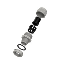 4 trous d'insertion multi-les trous conçoivent les glandes de câble certifiées ROHS a certifié IP68 imperméabilisent le noir des glandes de câble en nylon M25/gris-clair