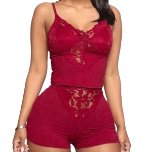 Nuevo Conjunto de Pijamas de Encaje Cómodo para el Hogar con Cierre de Cintura Elástica, Moderno para el Verano - Product Image 4