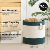 Panier de rangement tissé en corde de coton écologique fait à la main pour vêtements jouets panier à linge pliable de couleur personnalisée couleur personnalisée