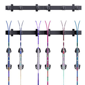 JH-Mech Support de rangement mural réglable pour ski et snowboard pour 12 paires de skis Rail de 47 pouces Support mural pour planche de surf en acier - Product Image 2