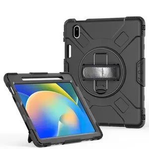 Heavy Duty Multi protettivo in Silicone ispessito Slot per matita 360 girevole tracolla tracolla custodia rigida per iPad 10 10.9