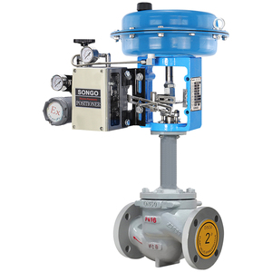 Válvula de Globo Neumática de Acero al Carbono con Sello de Fuelle, Tipo de Asiento Único, Control 4-20mA, DN125, con Diafragma Neumático y Brida - Product Image 5