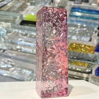 Bloc de verre creux coloré personnalisé 190*190*80mm bleu vert rose givré insonorisant imperméable décoratif