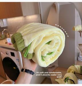 Serviette de bain en polaire corail pur, séchage rapide et absorbante, technique de tissage, jupe de bain compressée mignonne pour étudiants et adultes - Product Image 5