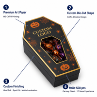 Boîte à friandises personnalisée en forme de cercueil pour Halloween, avec toile d'araignée, découpe sur mesure, OEM ODM, vente en gros