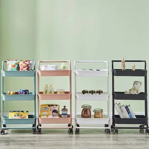 ชั้นวางของในครัวรถเข็นเก็บของอเนกประสงค์แบบเคลื่อนย้ายได้มีล้อ3ชั้น - Product Image 5
