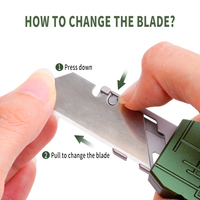 Couteau utilitaire en alliage d'aluminium vert TGZUO, couteau de poche CNC avec brise-vitre, équipement tactique EDC