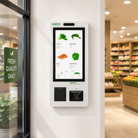 Terminal de commande et de paiement sans numéraire pour restaurant, écran tactile 21,5-27 pouces, borne de commande automatique pour restauration rapide, machine sur pied