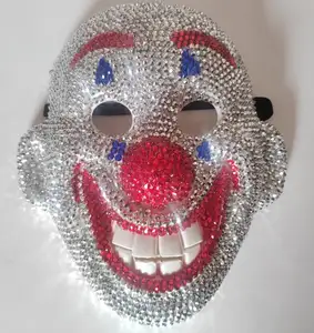 2024 New Clown Bling Party Female Mask With Wig For Cosplay
