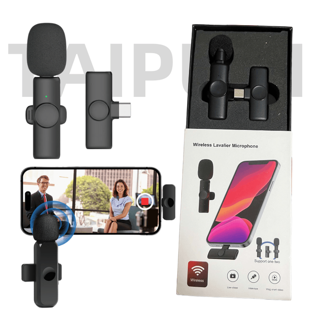 Hot Sale Type C 8pin Plug Play 20m Wireless Lapel Microphone Clip Lavalier Microphone K2 for Android Phone