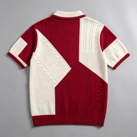Fabricants sur mesure de chemises polo à manches courtes surdimensionnées de haute qualité pour hommes, pull polo jacquard pour hommes