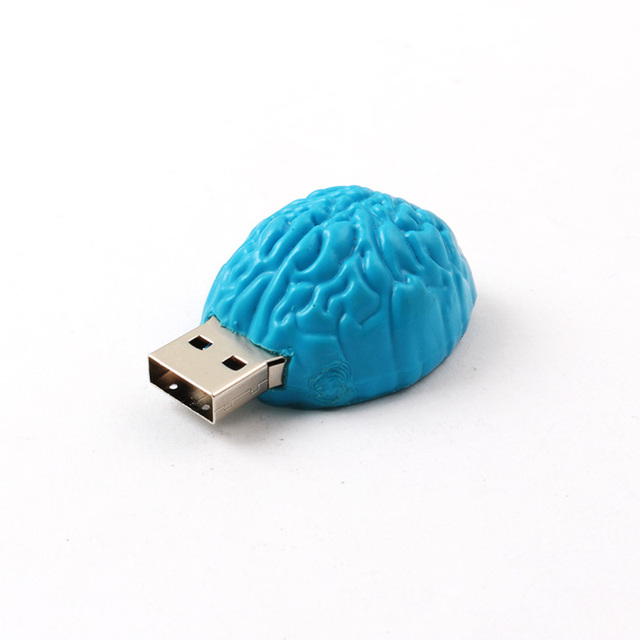 3D Mini Size Brain Usb Flash Drive Simulated Fingers, Brain, Vegetables Pvc 2.0 3.0 Memory Stick Flash Drive for Medical Science