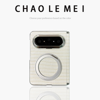 Étui de téléphone en cuir véritable pour Huawei PuraXMax, protection d'écran intégrée, béquille rotative électroplaquée, protection de la charnière