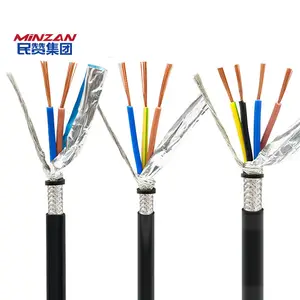 Rvvp kabel elektrik berpelindung 4 core, kawat listrik 4-core 0.5mm berpelindung fleksibel 24awg 2.5mm 4mm 6mm PVC