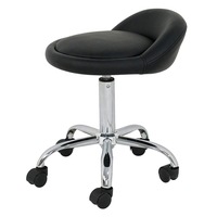 Chaise de tabouret de bar pivotante courte moderne simple et réglable avec cuir PU et roue amovible