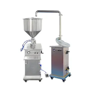 Machine de remplissage de crème liquide cosmétique verticale mobile 10-100ml, Machine de remplissage Semi-automatique en pot pour Lotion
