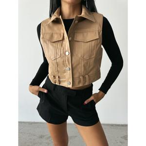 Colección de Chalecos y Chaquetas Cortas Beige para Mujer DER - Product Image 1