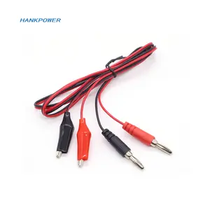 Oem Odm 4Mm Bananenplug Naar Alligator Clip Krokodil Klem Test Lood Kabel Voor Multimeter Oscilloscoop