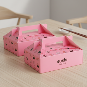 Custom Waterproof Rigid Paper <b>Box</b> for Sushi & Burger Meals with Magnetic Closure and Handle-Eco-Friendly Takeaway Packaging - Product Image 2