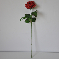 OH ARTS Vente en gros de roses artificielles en plastique, fleurs de mariage rouges, décorations élégantes pour mariage, bouquet de fleurs individuelles
