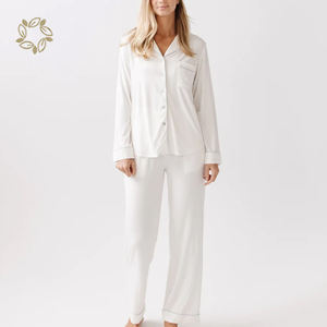 Pyjamas en bambou pour femmes Cardigan de maternité et pantalon à manches longues Vêtements de nuit d'allaitement Ensemble de pyjamas de maternité Vêtements de <span class=keywords><strong>grossesse</strong></span> - Product Image 5