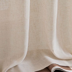 <span class=keywords><strong>Tende</strong></span> in Lino Poliestere Beige Sostenibili DaiRui, <span class=keywords><strong>Moderne</strong></span> e Semplici, Traspiranti, per Camera da Letto e Soggiorno - Product Image 2