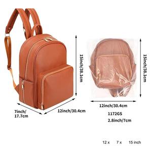 BSCI fábrica elegante Pu portátil impermeable cuero vegano Tote mamá bebé pañal bolsa de pañales <span class=keywords><strong>mochila</strong></span> hombro enfermería <span class=keywords><strong>Maternidad</strong></span> - Product Image 6