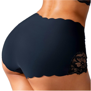 महिला आरामदायक रंग की खूबसूरत महिला पैंटी के साथ फीता वाला बॉक्सर शॉर्ट्स फीट्स के साथ फीता-कलर चिकनी बॉक्सर शॉर्ट्स - Product Image 1