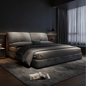 Base <span class=keywords><strong>letto</strong></span> imbottita Cloud Soft <span class=keywords><strong>con</strong></span> schienale a cuscino e contenitore sottoletto, testiera imbottita oversize, profilo basso, senza rete a doghe - Product Image 1