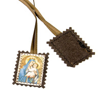 Médaille de scapulaire catholique vintage, protecteur, talisman sacré à suspendre, Vierge Jésus, cadeau religieux