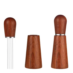 Red Sandalwood Coffee Stirrer with Stainless Steel Food Grade Needle