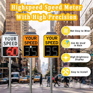 شاشة عرض مخصصة محمولة 12 فولت <span class=keywords><strong>60</strong></span> واط من الألومنيوم تعمل بالطاقة الشمسية شاشة عرض الحد الأقصى للسرعة وتحذير رادار السلامة - Product Image 2