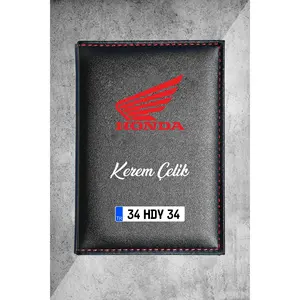 Portaplacas de Vehículo de Cuero Termo Personalizado con Logotipo de Motor - Product Image 1