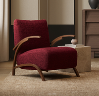 Fauteuil de salon STG style rétro français en acier capitonné crème avec coussin en velours pour salon, hôtel, appartement