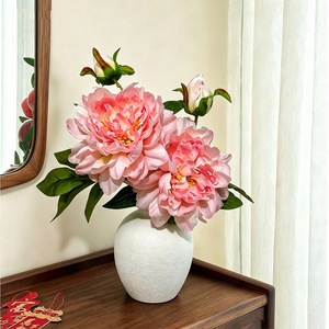 Arrangement de fleurs de pivoine artificielles, fleurs en soie, décoration de vase, décoration de la maison, du bureau, du mariage - Product Image 5