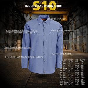 Chemise de travail à manches longues pour homme personnalisée S10, uniforme anti-salissure, usage industriel - Product Image 3