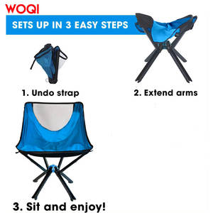 Silla Plegable para Camping Woqi, Marco de Aluminio, Tela Oxford Azul, Silla de Jardín para Exteriores, Apertura Rápida, Asiento Reclinable Portátil - Product Image 2