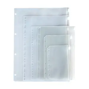 A4 B5 A5 A6 A7 ПВХ пластиковый водонепроницаемый прозрачный карман для файлов на молнии, 6 колец, свободный держатель для файлов, прозрачная папка для файлов A6, сумка на молнии