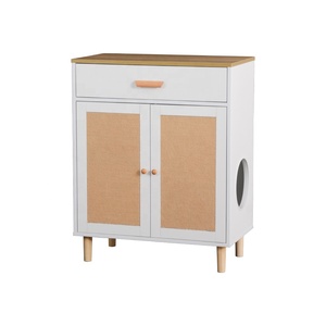 Indoor <strong>Cat</strong> <strong>Litter</strong> Box Enclosure <strong>Furniture</strong> for Self-Cleaning <strong>Cat</strong> <strong>Litter</strong> Box with Shelves and Doors - Product Image 1
