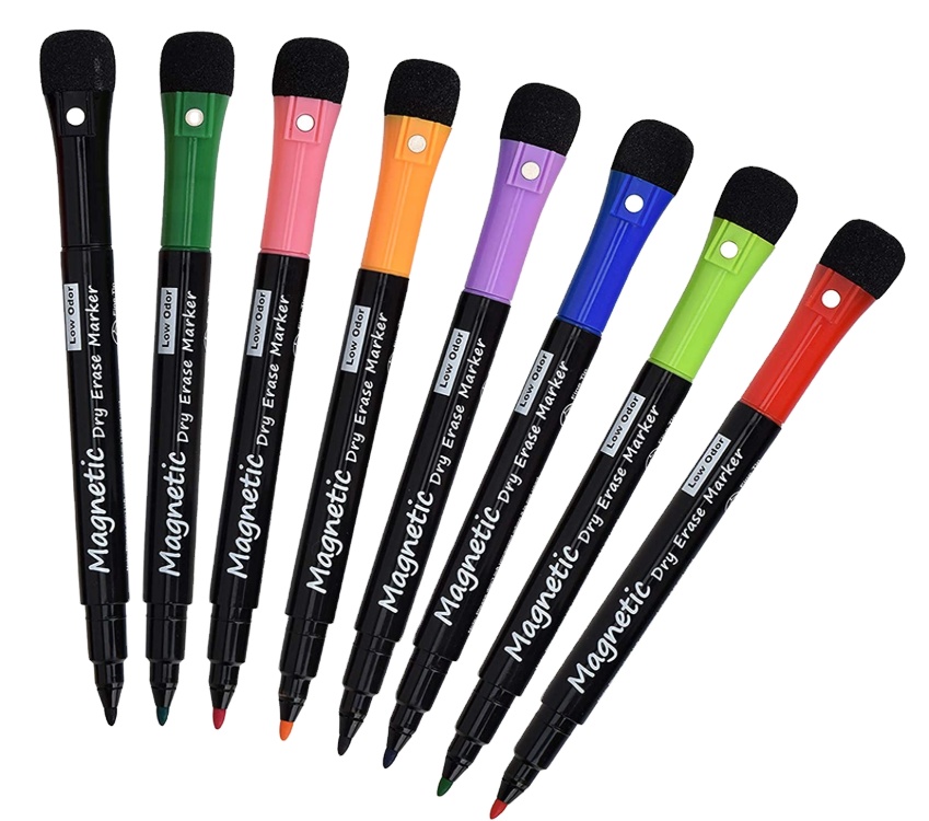 Магнитные маркеры для сухого стирания для детей, принадлежности для учеников для классной работы на белой доске, календарь, тонкие наконечники