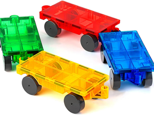 Bloques de Construcción Magnéticos DIY, Juego de Bases para Autos, 4 Piezas, Bases Transparentes de Colores para Camiones, Juguetes de Construcción Magnética para Niños - Product Image 2