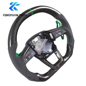 Cuir en fibre de carbone pour volant LED pour <span class=keywords><strong>Audi</strong></span> RS3 RS5 RS6 RS7 S3 S4 S5 S6 S7 <span class=keywords><strong>TT</strong></span> Mk2 Mk3 C7 Q5 Q7 B8-B9.5 - Product Image 4