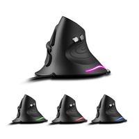 Ratón Vertical con Cable USB ZELOTES T-30, Óptico, para Diestros, con Diseño Ergonómico y Soporte para la Muñeca para Evitar el Estrés en la Mano