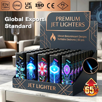 Briquet en plastique coupe-vent OEM certifié CPSC, torche 3D personnalisable avec logo, vente en gros, rechargeable, pour magasins de tabac