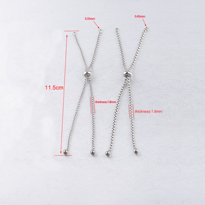Conector de Cadena Deslizante Adaptador Unisex de Acero Inoxidable Chapado en Oro Clásico Personalizable DIY para Pulsera - Product Image 2