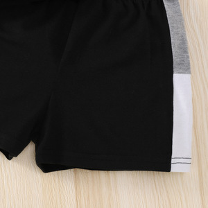 Traje Infantil de Manga Corta para Niño, Combinación de Colores Negro, Blanco y Gris, para Verano - Product Image 6
