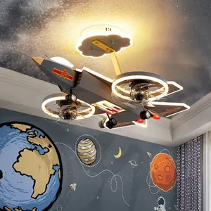 SX Modern Smart remote control designer helicopter industrial led ceiling light chandelier ceiling fan light