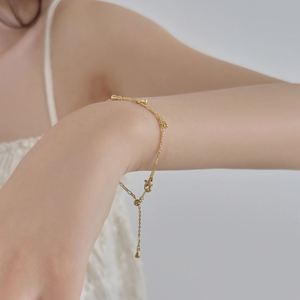 Dylam Trendy Design 925 Sterling <b>Silver</b> Link Chain Multiple Waterdrop Shape Pendant <b>Bracelets</b> <b>Adjustable</b> Length <b>Bracelet</b> Jewelry - Product Image 6