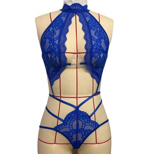 Body de encaje sexy AliExpress, camisón con aberturas, ajuste ceñido, lencería sexy europea y americana para mujer, suministro transfronterizo - Product Image 5
